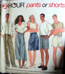 7030 2 HR UNISEX HIM HER PANTS, SHORTS  5 LENGTHS PATTERN XS-M